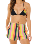 Neon Stripe Beach Shorts in Multi