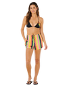 Neon Stripe Beach Shorts in Multi