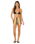 Neon Stripe Beach Shorts in Multi