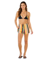 Neon Stripe Beach Shorts in Multi
