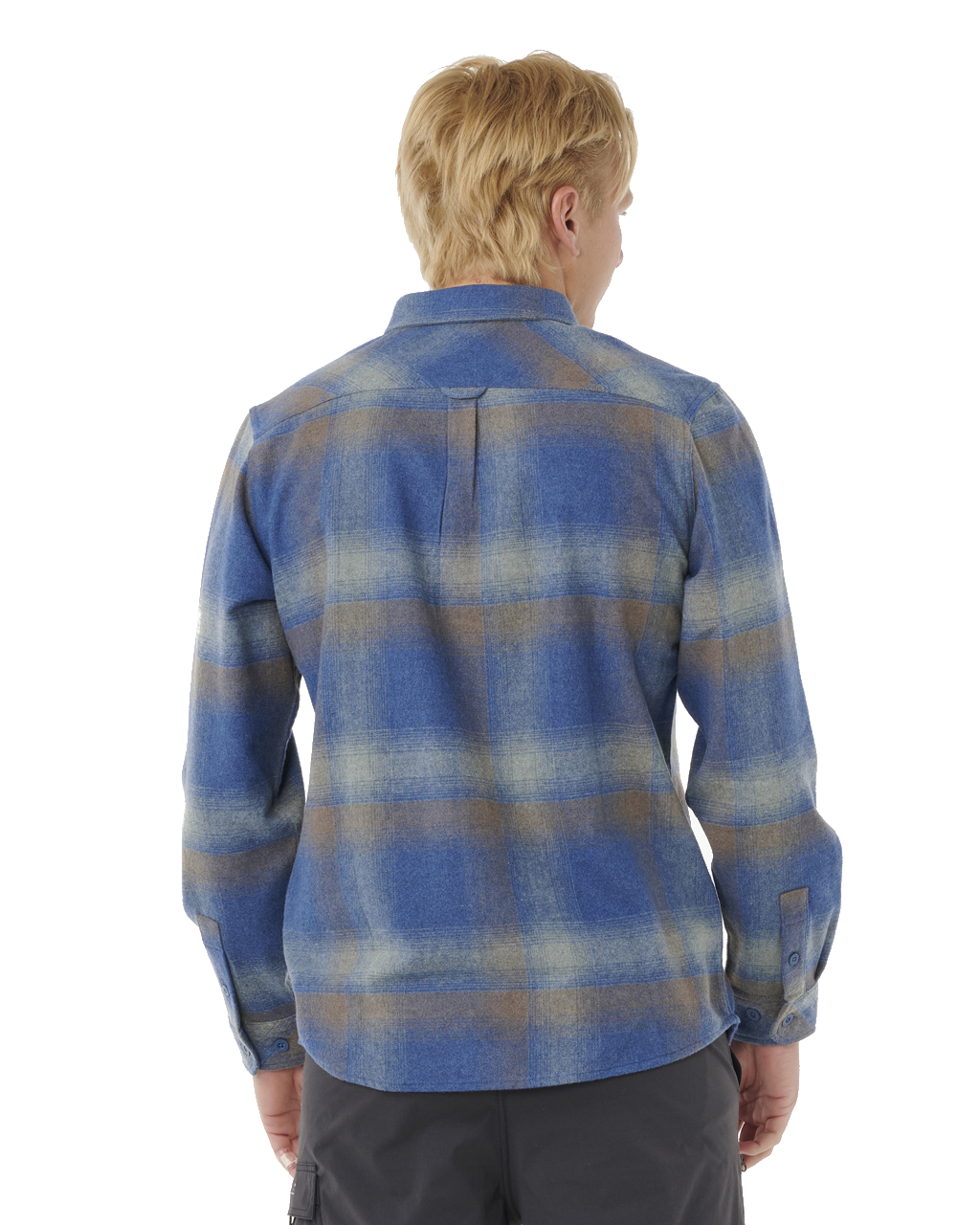 The Rip Curl Mens Search Flannel Shirt in Light Navy