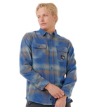 The Rip Curl Mens Search Flannel Shirt in Light Navy