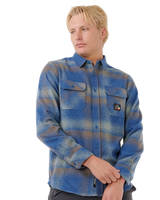 The Rip Curl Mens Search Flannel Shirt in Light Navy