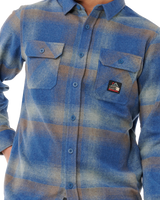 The Rip Curl Mens Search Flannel Shirt in Light Navy
