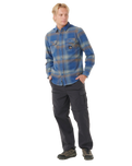The Rip Curl Mens Search Flannel Shirt in Light Navy