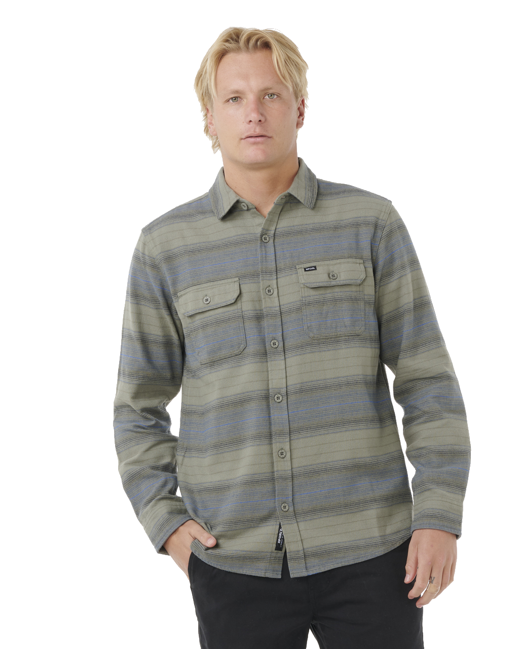 The Rip Curl Mens Line Up Flannel Shirt in Dark Cactus
