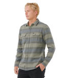 The Rip Curl Mens Line Up Flannel Shirt in Dark Cactus