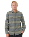 The Rip Curl Mens Line Up Flannel Shirt in Dark Cactus