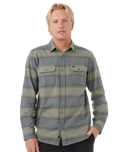 The Rip Curl Mens Line Up Flannel Shirt in Dark Cactus