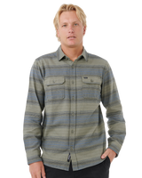 The Rip Curl Mens Line Up Flannel Shirt in Dark Cactus
