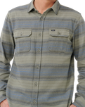 The Rip Curl Mens Line Up Flannel Shirt in Dark Cactus