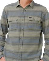 The Rip Curl Mens Line Up Flannel Shirt in Dark Cactus