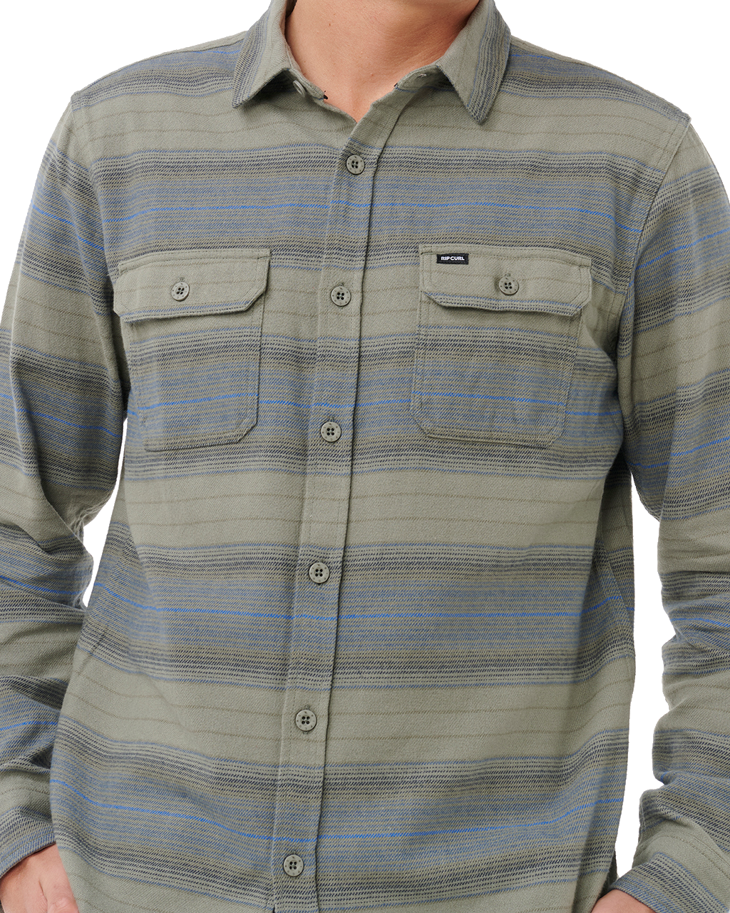 The Rip Curl Mens Line Up Flannel Shirt in Dark Cactus