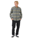 The Rip Curl Mens Line Up Flannel Shirt in Dark Cactus