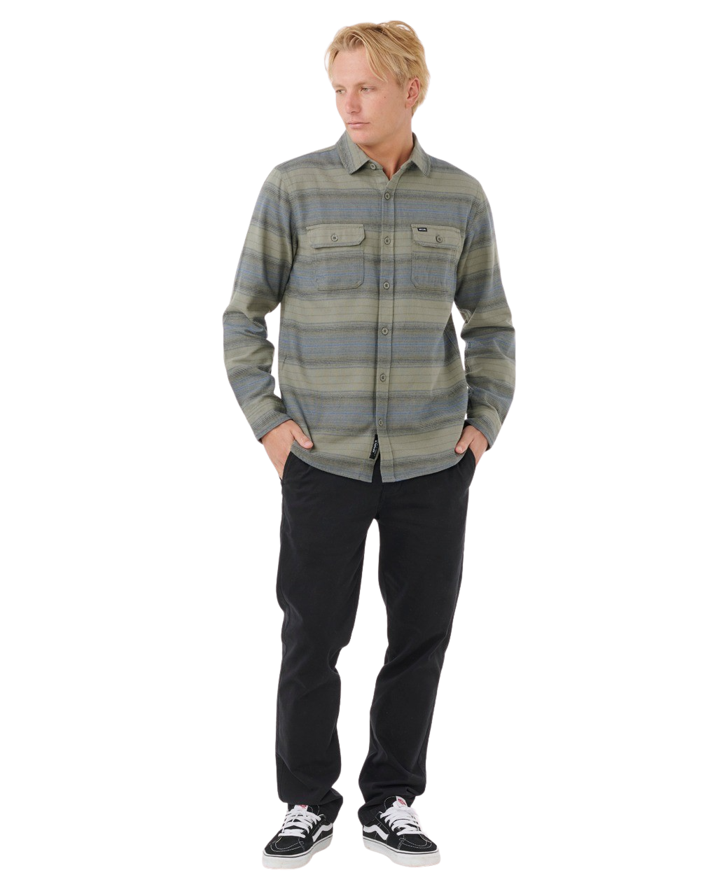 The Rip Curl Mens Line Up Flannel Shirt in Dark Cactus