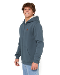 The Rip Curl Mens Icons Lined Zip Hoodie in Pine Night