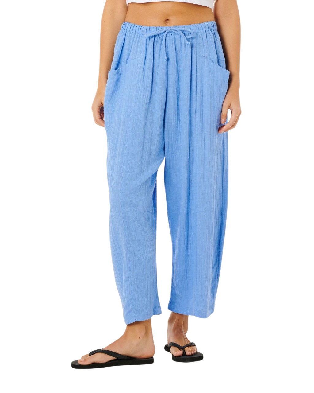 Premium Holiday Barrel Trousers in Cornflower Blue
