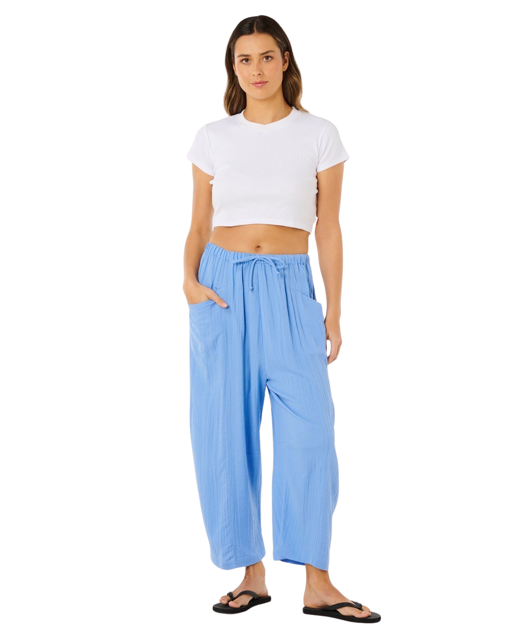 Premium Holiday Barrel Trousers in Cornflower Blue