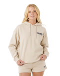 The Rip Curl Womens Surf Puff Heritage Hoodie in Natural