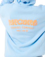 Surf Puff Heritage Hoodie in Mid Blue