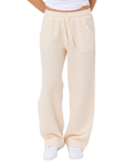 The Rip Curl Womens Cala Nights Textured Trousers in Natural