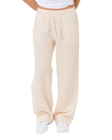 The Rip Curl Womens Cala Nights Textured Trousers in Natural