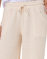 The Rip Curl Womens Cala Nights Textured Trousers in Natural