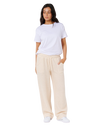 The Rip Curl Womens Cala Nights Textured Trousers in Natural