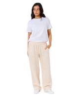 The Rip Curl Womens Cala Nights Textured Trousers in Natural