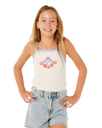 Girls Sunshine Squad Rib Vest in Bone