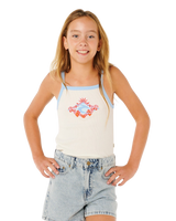 Girls Sunshine Squad Rib Vest in Bone