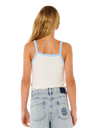 Girls Sunshine Squad Rib Vest in Bone