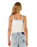 Girls Sunshine Squad Rib Vest in Bone