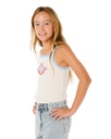 Girls Sunshine Squad Rib Vest in Bone