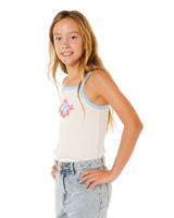 Girls Sunshine Squad Rib Vest in Bone