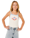 Girls Sunshine Squad Rib Vest in Bone