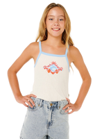 Girls Sunshine Squad Rib Vest in Bone