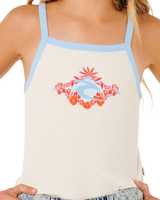 Girls Sunshine Squad Rib Vest in Bone