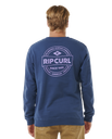 The Rip Curl Mens Stapler Sweatshirt in Washed Navy