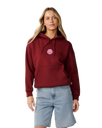 The Rip Curl Womens Icons Of Surf Heritage Hoodie in Dark Plum