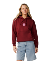 The Rip Curl Womens Icons Of Surf Heritage Hoodie in Dark Plum