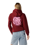 The Rip Curl Womens Icons Of Surf Heritage Hoodie in Dark Plum