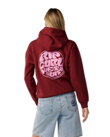 The Rip Curl Womens Icons Of Surf Heritage Hoodie in Dark Plum