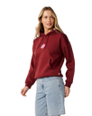 The Rip Curl Womens Icons Of Surf Heritage Hoodie in Dark Plum