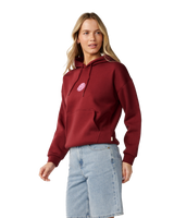 The Rip Curl Womens Icons Of Surf Heritage Hoodie in Dark Plum