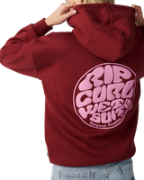 The Rip Curl Womens Icons Of Surf Heritage Hoodie in Dark Plum
