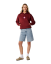 The Rip Curl Womens Icons Of Surf Heritage Hoodie in Dark Plum
