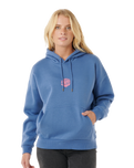The Rip Curl Womens Icons Of Surf Heritage Hoodie in Moonlight Blue