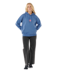 The Rip Curl Womens Icons Of Surf Heritage Hoodie in Moonlight Blue