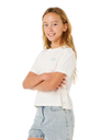 The Rip Curl Girls Girls Layday Crop T-Shirt in Bone